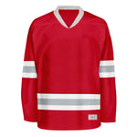 Blank Red and grey Hockey Jersey thumbnail