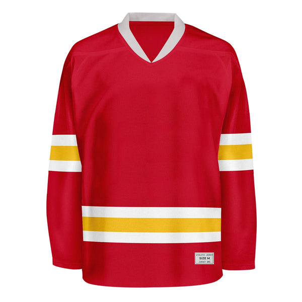 Blank Red and yellow Hockey Jersey