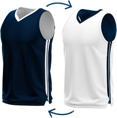 Blank Reversible Basketball Jerseys Black and White Jersey One