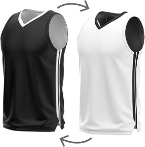 Blank Reversible Basketball Jerseys Black and White