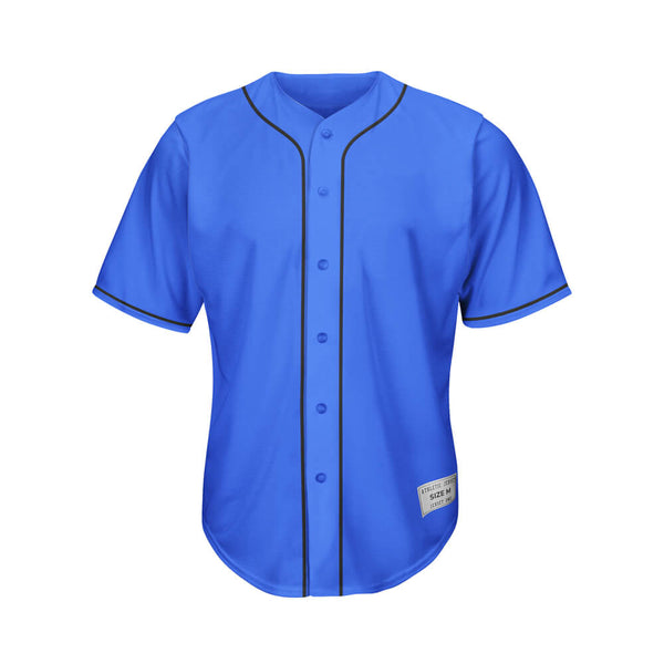 blank blue and black baseball jersey front