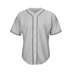 Blank Silver And Black Baseball Jersey