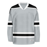 Blank Grey and black Hockey Jersey With Shoulder Yoke thumbnail