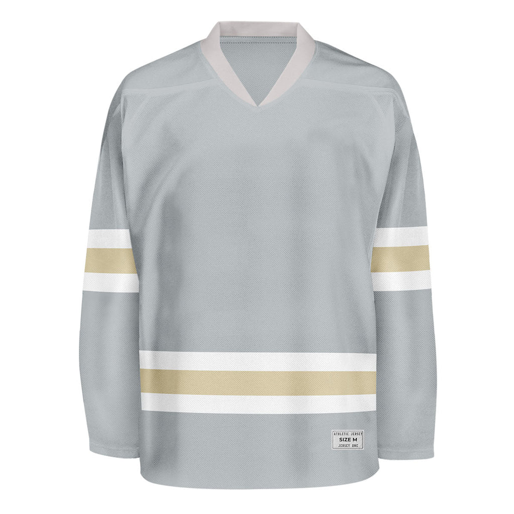Gray Blank Hockey Jersey  - Uncrested Hockey Uniform for Practice