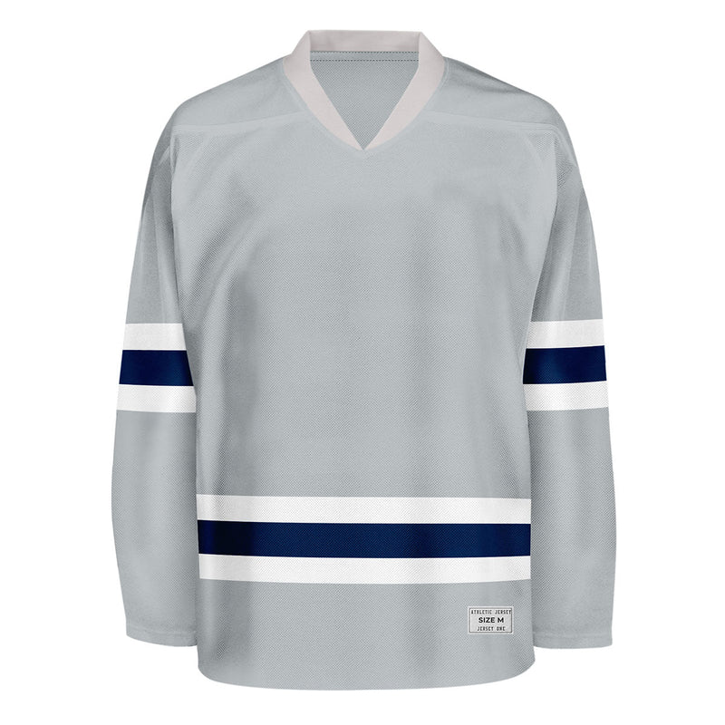 Gray Blank Hockey Jersey  - Uncrested Hockey Uniform for Practice