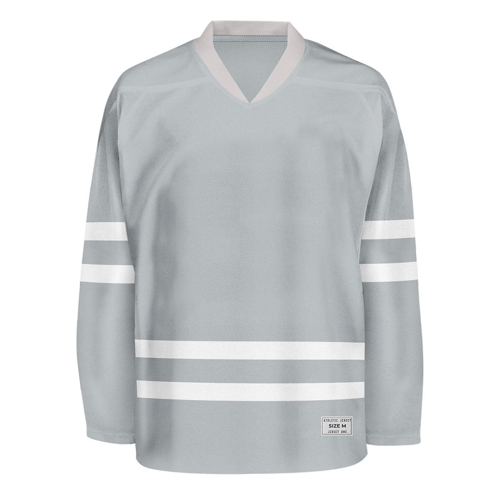 Blank Silver And Silver Hockey Jersey Jersey One