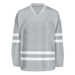 Blank Silver And Silver Hockey Jersey Jersey One