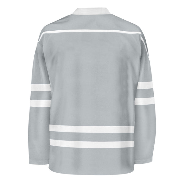 Blank Grey Hockey Jersey With Shoulder Yoke back