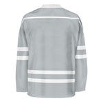 Blank Grey Hockey Jersey With Shoulder Yoke back thumbnail