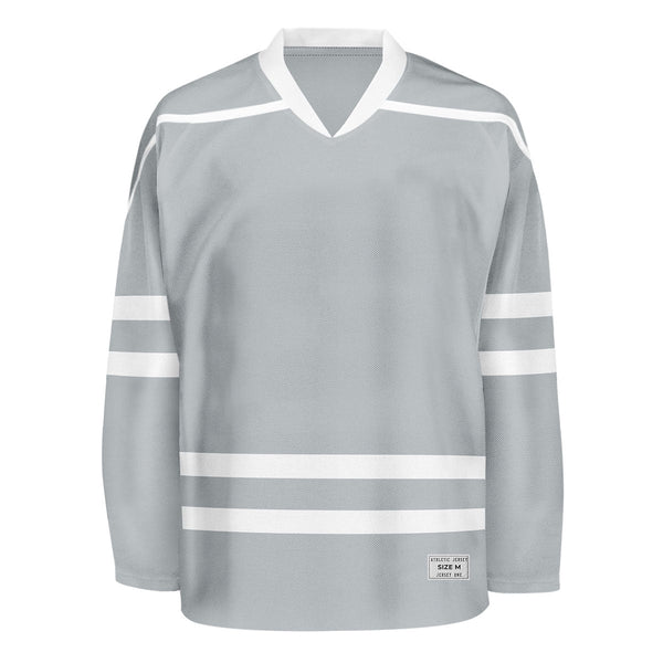 Blank Grey Hockey Jersey With Shoulder Yoke