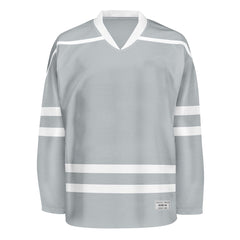 Blank Grey Hockey Jersey With Shoulder Yoke