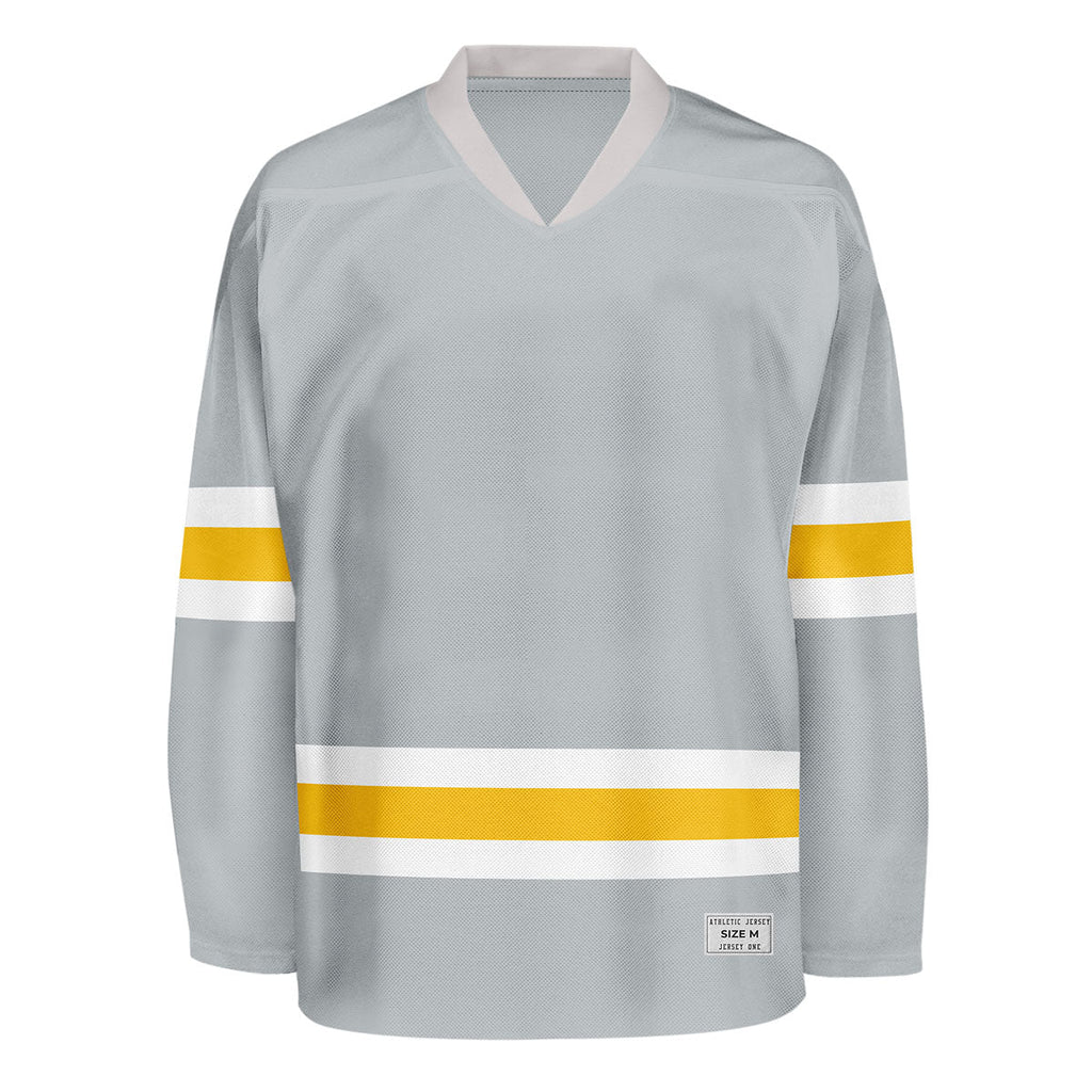 Gray Blank Hockey Jersey  - Uncrested Hockey Uniform for Practice
