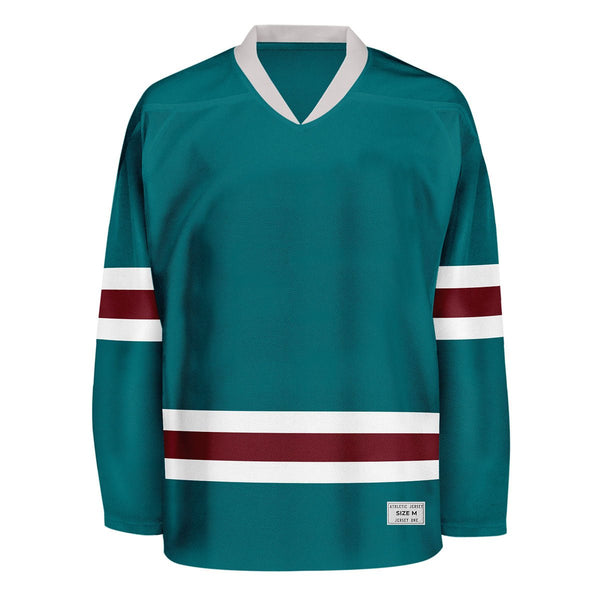 Blank Teal and wine red Hockey Jersey