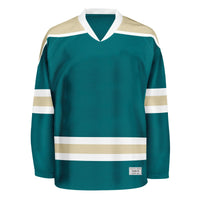 Blank Teal and desert sand Hockey Jersey With Shoulder Yoke thumbnail