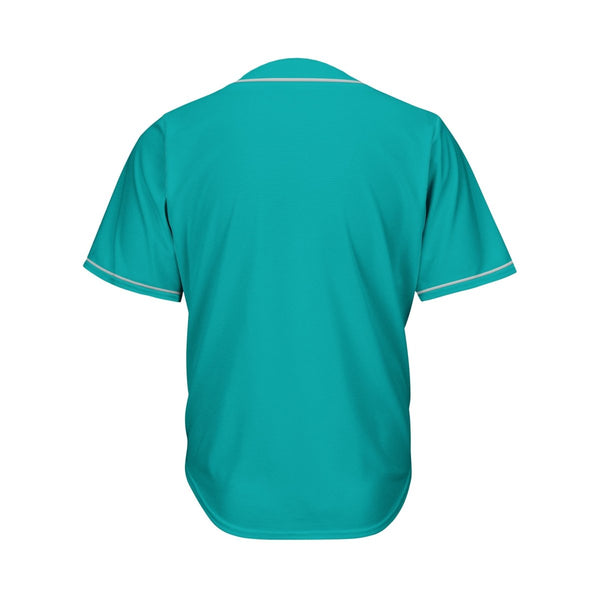 Blank Teal And Silver Baseball Jersey Jersey One
