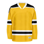 Blank Yellow Practice Hockey Jersey With Shoulder Yoke thumbnail