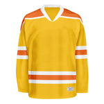Blank Yellow and orange Hockey Jersey With Shoulder Yoke thumbnail