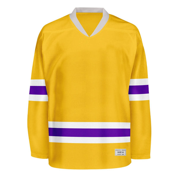 Blank Yellow and purple Hockey Jersey