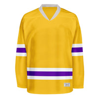 Blank Yellow and purple Hockey Jersey thumbnail