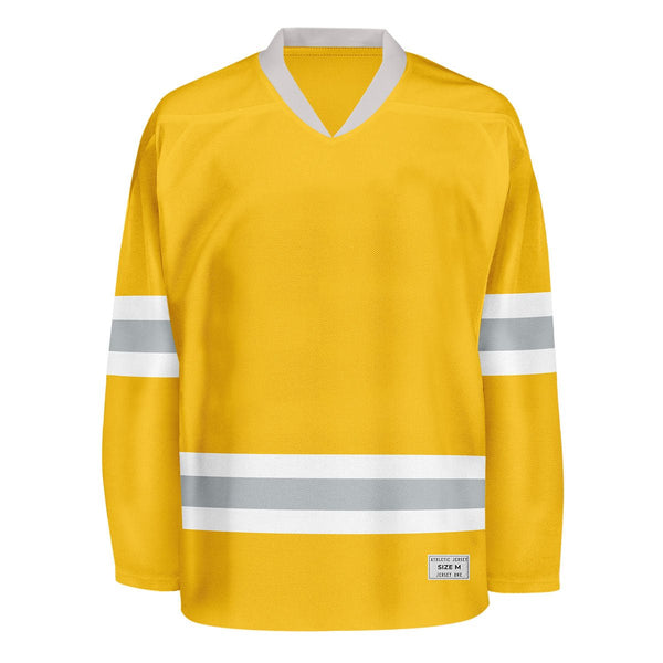 Blank Yellow and grey Hockey Jersey