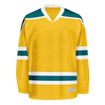 Blank Yellow and green Hockey Jersey With Shoulder Yoke thumbnail