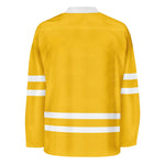 Blank Yellow Hockey Jersey back thumbnail
