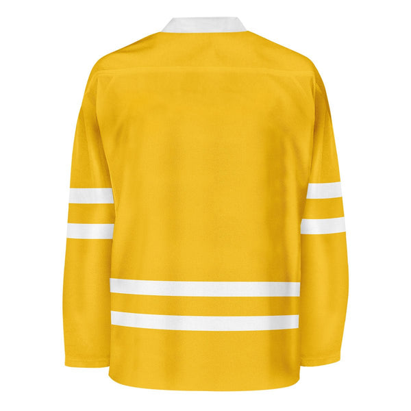 Blank Yellow Hockey Jersey back