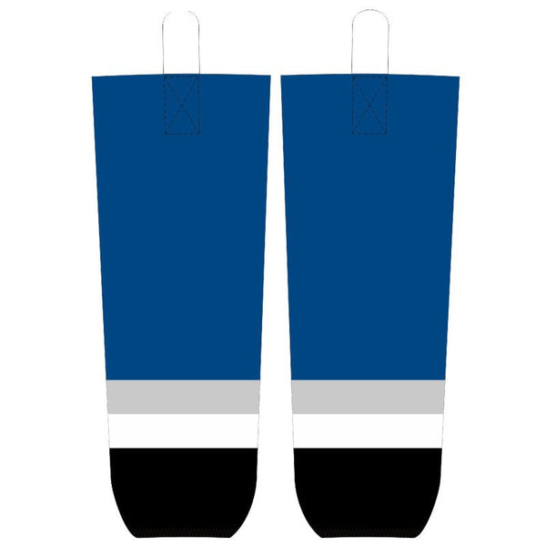 Blue Grey White Ice Hockey Socks Jersey One