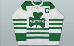 front of Men's Bobby Orr Parry Sound Shamrocks Hockey Jersey