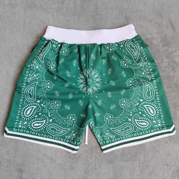 Boston Printed Streetwear Basketball Shorts with Zipper Pockets Jersey One