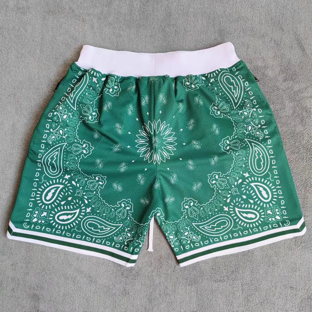 Boston Printed Streetwear Basketball Shorts with Zipper Pockets Jersey One