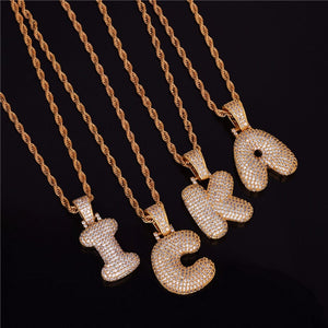 Bubble Letter Hip Hop Pendant Necklace
