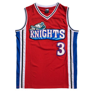 front of men's Calvin Cambridge Like Mike Los Angeles Knights Jersey in red