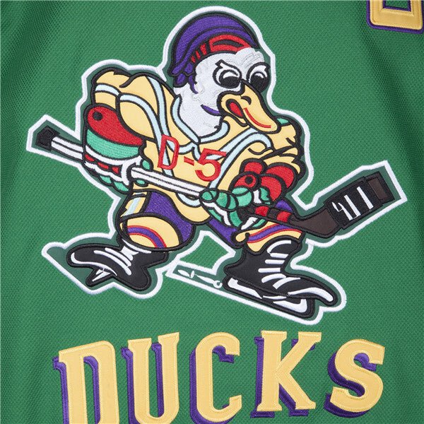 Mighty Ducks Cast Autographed (Green #92) Custom Hockey Jersey w