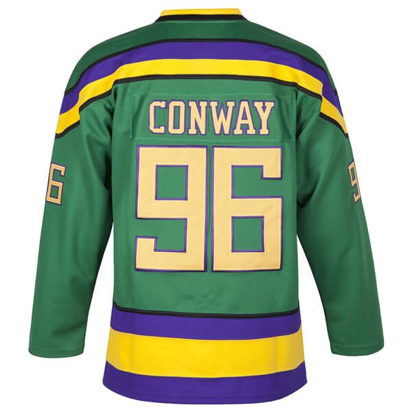 mighty ducks green 96 conway movie ice hockey jersey for men back