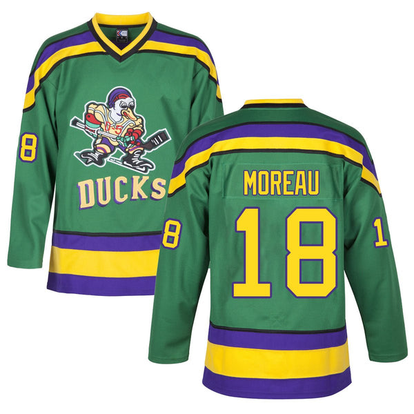 Connie Moreau 18 Mighty Ducks Movie Ice Hockey Jersey JERSEY ONE