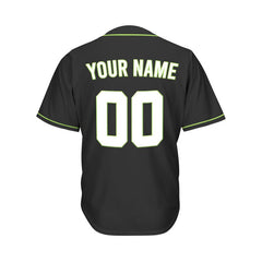 Custom Black Button Down Hipster Baseball Jersey