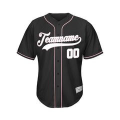 Custom Black Button Down Hipster Baseball Jersey