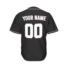 Custom Black Button Down Hipster Baseball Jersey