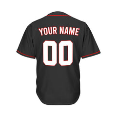 Custom Black Button Down Hipster Baseball Jersey