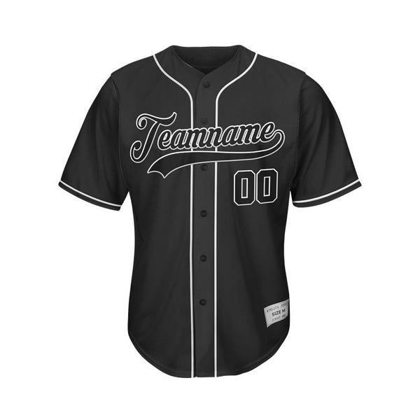 Custom Baseball Jersey Black White Design Jersey One