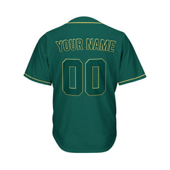 Custom Deep Green Button Down Hipster Baseball Jersey