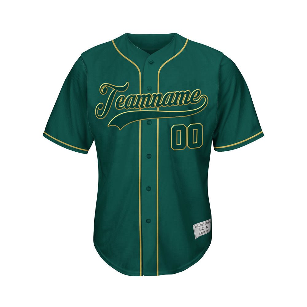 Custom Deep Green Button Down Hipster Baseball Jersey