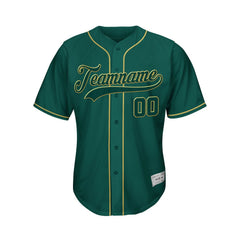 Custom Deep Green Button Down Hipster Baseball Jersey