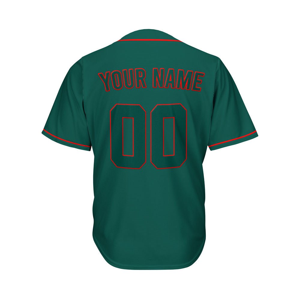 Custom Deep Green Button Down Hipster Baseball Jersey