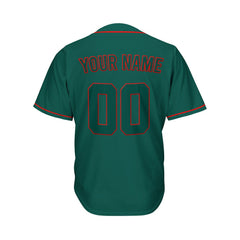 Custom Deep Green Button Down Hipster Baseball Jersey