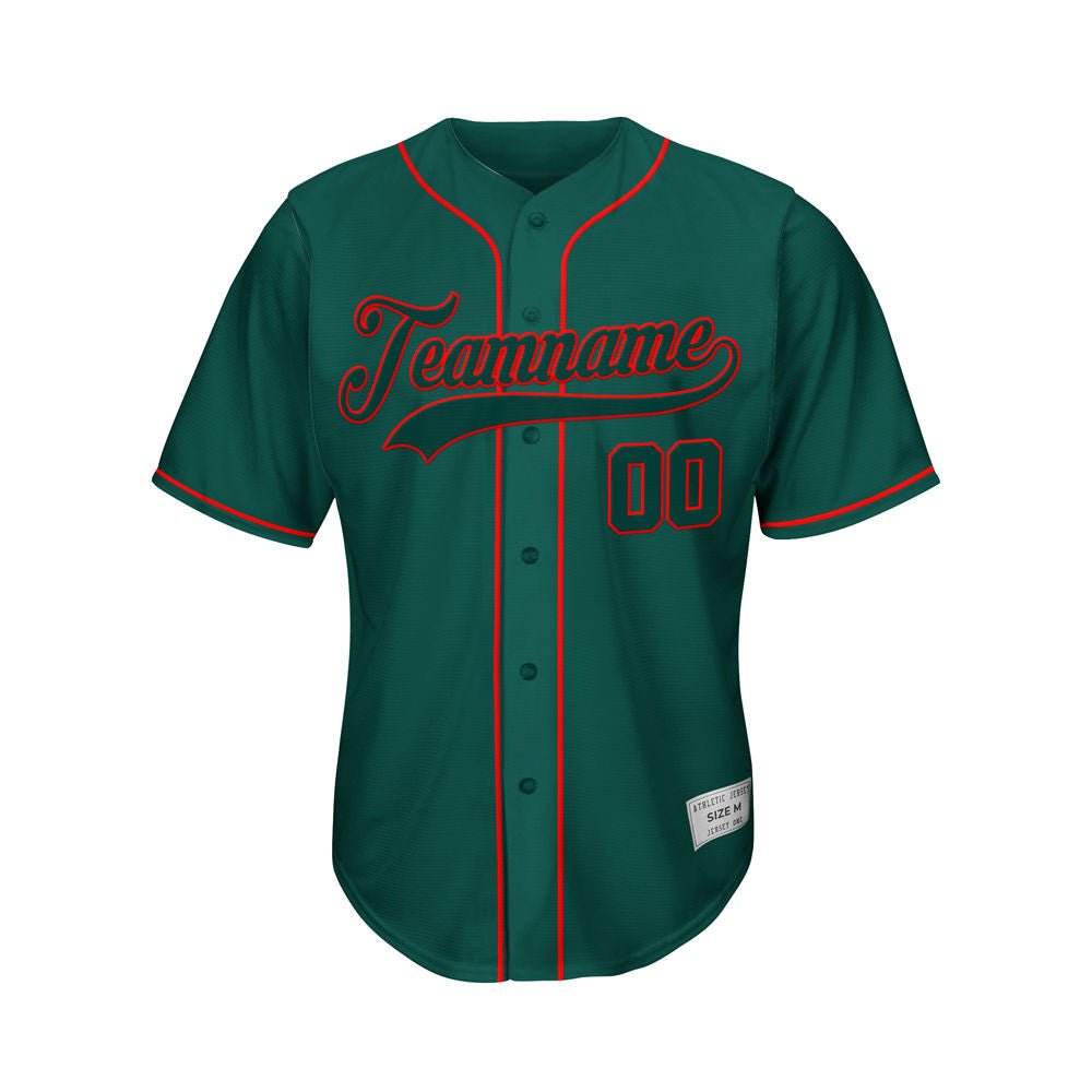 Custom Deep Green Button Down Hipster Baseball Jersey
