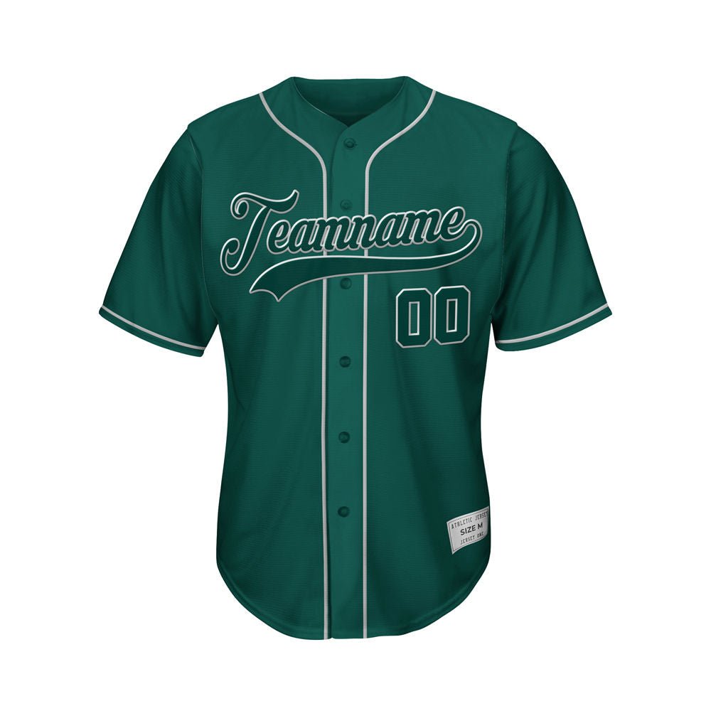 Custom Deep Green Button Down Hipster Baseball Jersey