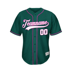 Custom Deep Green Button Down Hipster Baseball Jersey