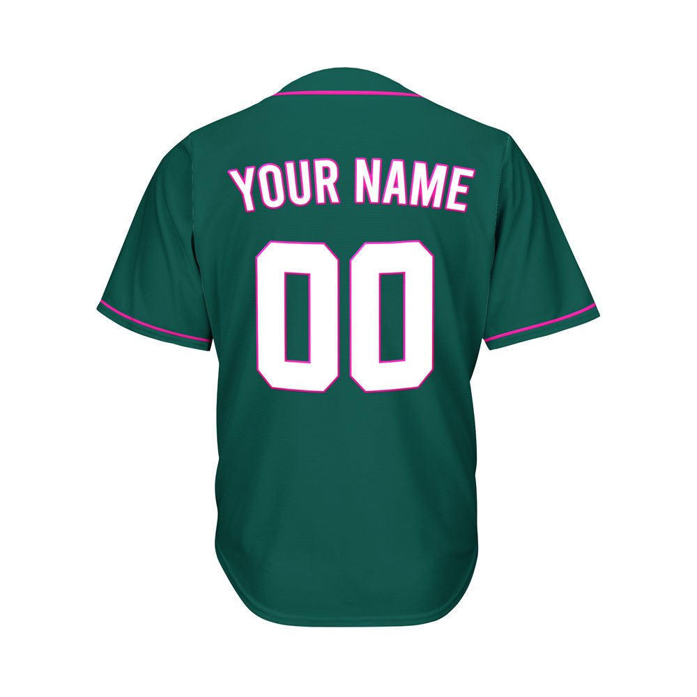 Custom Deep Green Button Down Hipster Baseball Jersey